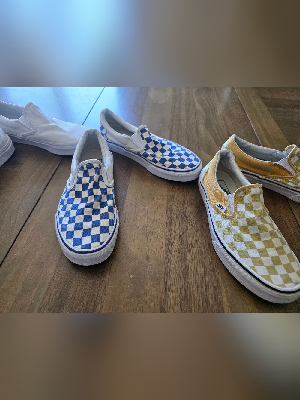 VANS Classic Check Slip-On Shoes Sz 7.5 Womens / 6 Mens Set 3 Low Top Sneakers - Picture 13 of 14